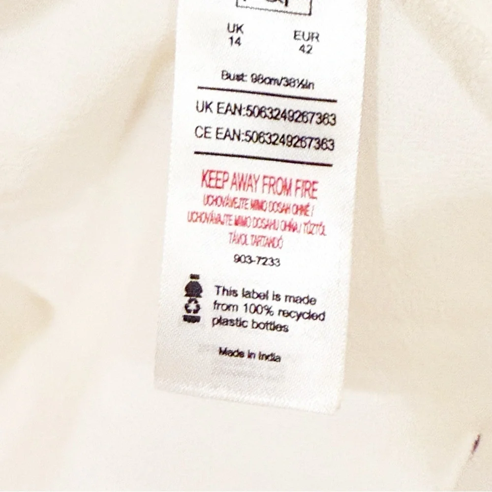 F&F WHITE RUFFLE Blouse Size 10 - Picture 5 of 10